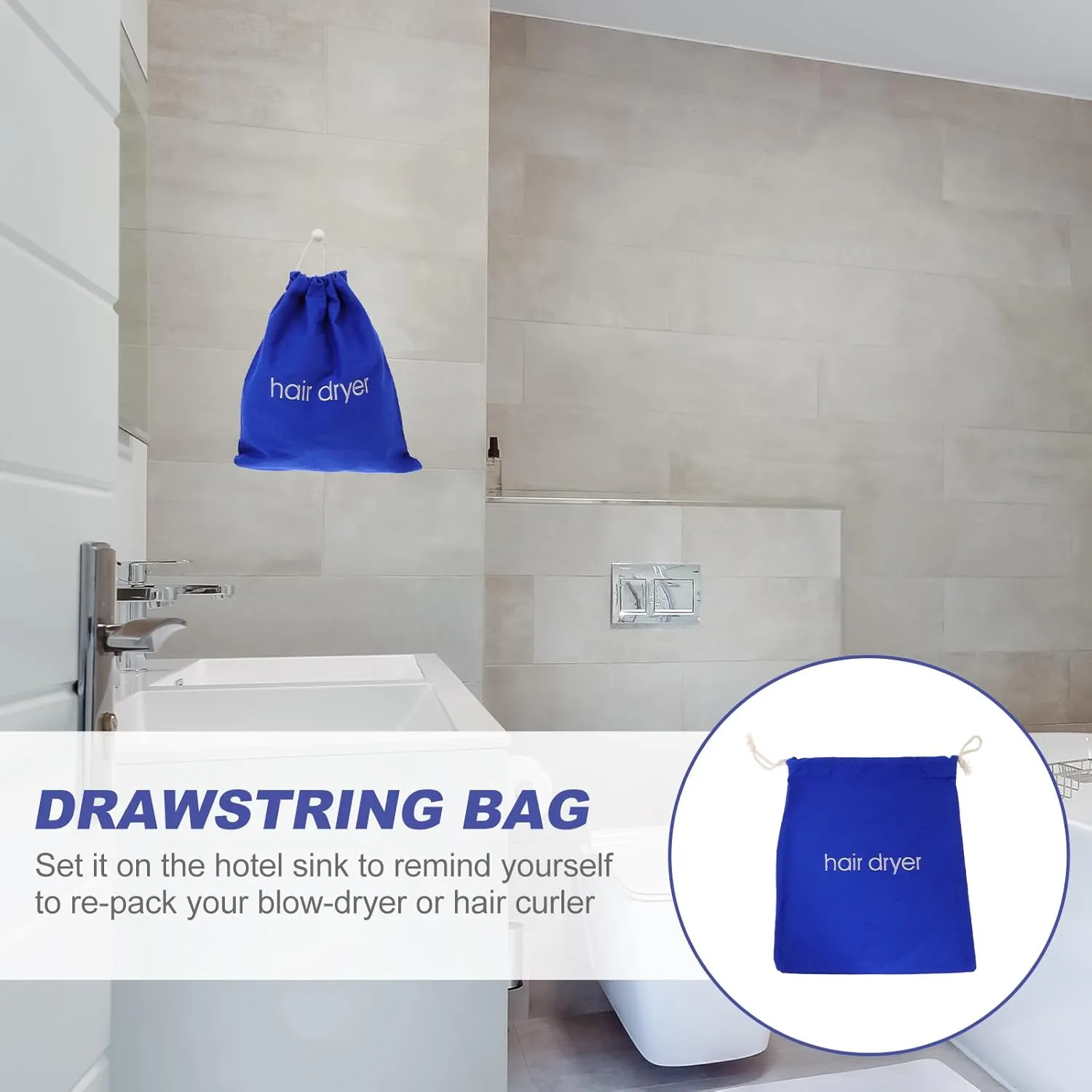 1pc Hair Dryer Storage Bag Black Travel Bag Travel Toiletries Containers Cotton Makeup Bag Travel Toiletry Bag Cosmetic Bag Hair Dryer Bag Drawstring Black Hair Dryer Pouch Blue