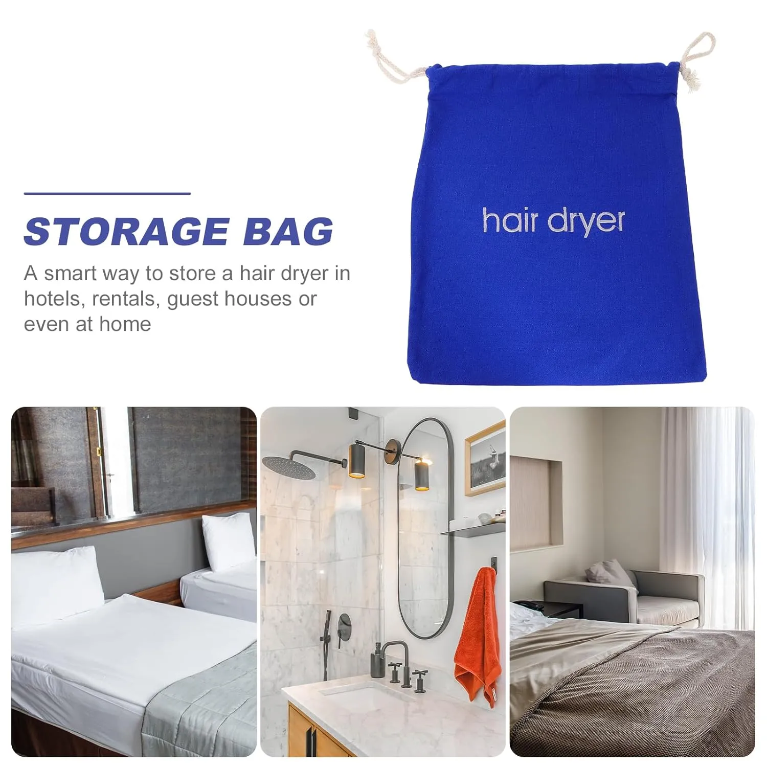 1pc Hair Dryer Storage Bag Black Travel Bag Travel Toiletries Containers Cotton Makeup Bag Travel Toiletry Bag Cosmetic Bag Hair Dryer Bag Drawstring Black Hair Dryer Pouch Blue