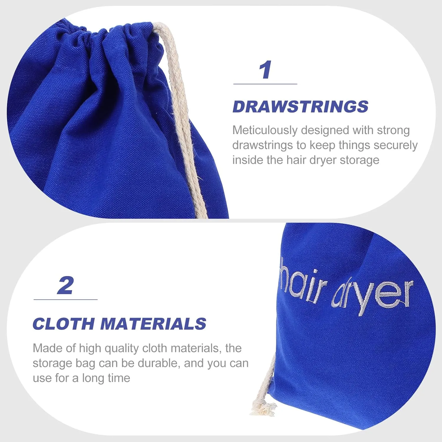 1pc Hair Dryer Storage Bag Black Travel Bag Travel Toiletries Containers Cotton Makeup Bag Travel Toiletry Bag Cosmetic Bag Hair Dryer Bag Drawstring Black Hair Dryer Pouch Blue