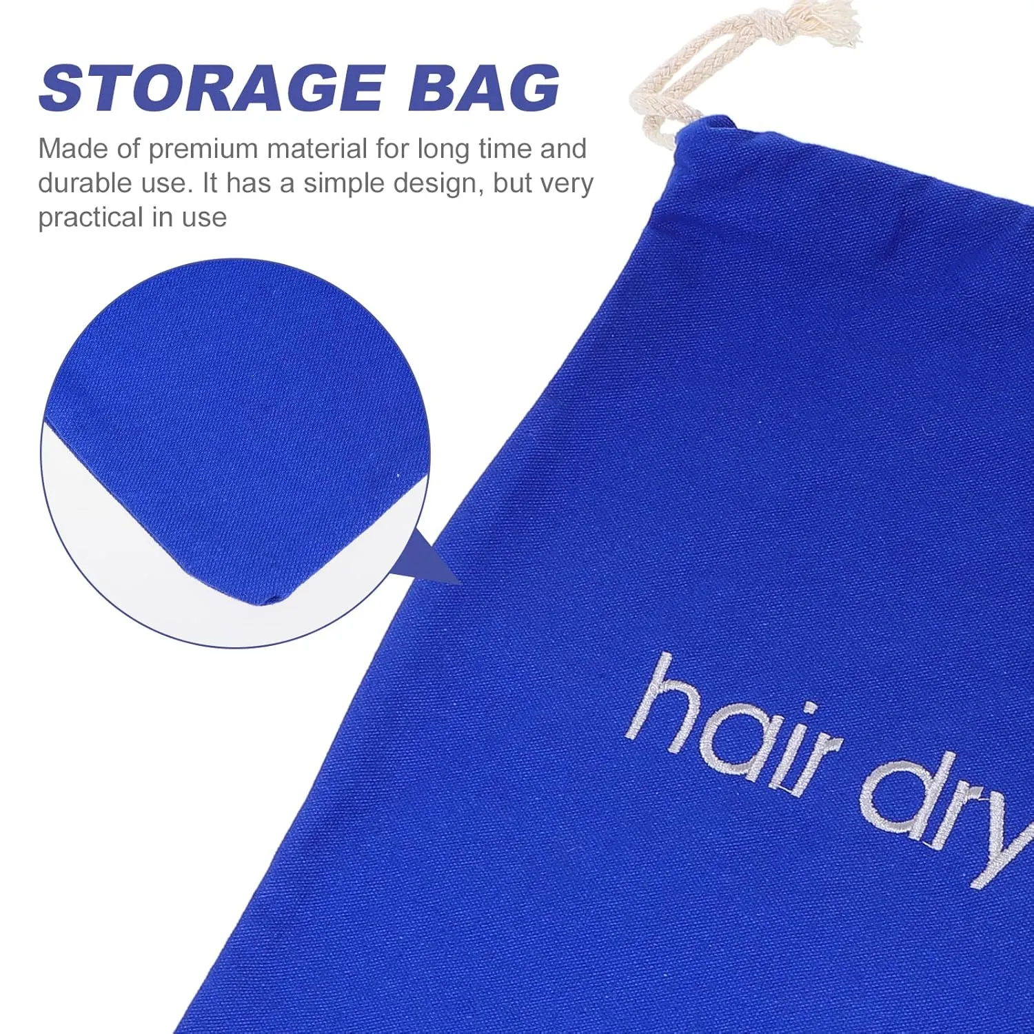 1pc Hair Dryer Storage Bag Black Travel Bag Travel Toiletries Containers Cotton Makeup Bag Travel Toiletry Bag Cosmetic Bag Hair Dryer Bag Drawstring Black Hair Dryer Pouch Blue