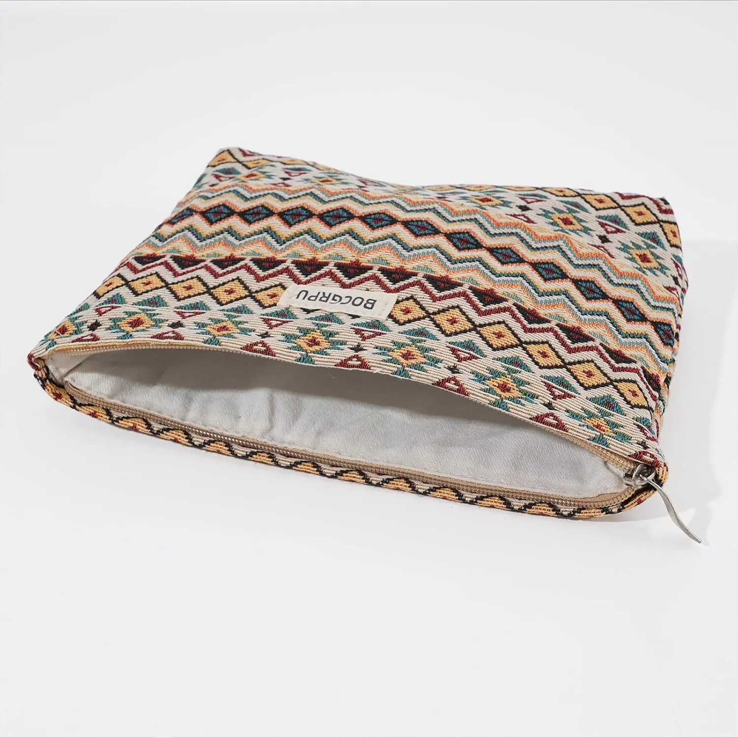 2 PCS Makeup Bag SetPortable Small Cosmetic Bag for Purse Large Storage Capacity Toiletry Bag OrganizerTravel Pouch with Zipper for Women, (Bohemian Style)