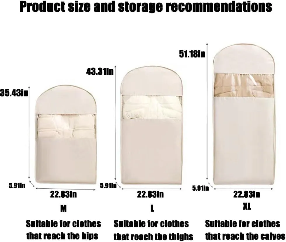2025 Space Saving Hanging Garment Bag with Self Compression Zipper, Ultra Space Saving Self Compression Hanging Organizer & Protector, Coat Storage Bag Hanging (Gray, XL)