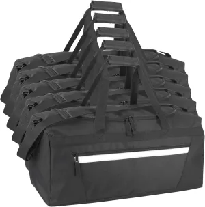 24 Pack Reflective Duffle Bags Bulk for Homeless Adults, Gym, Foster Kids Bulk Duffel Bags Wholesale (Black Pack)