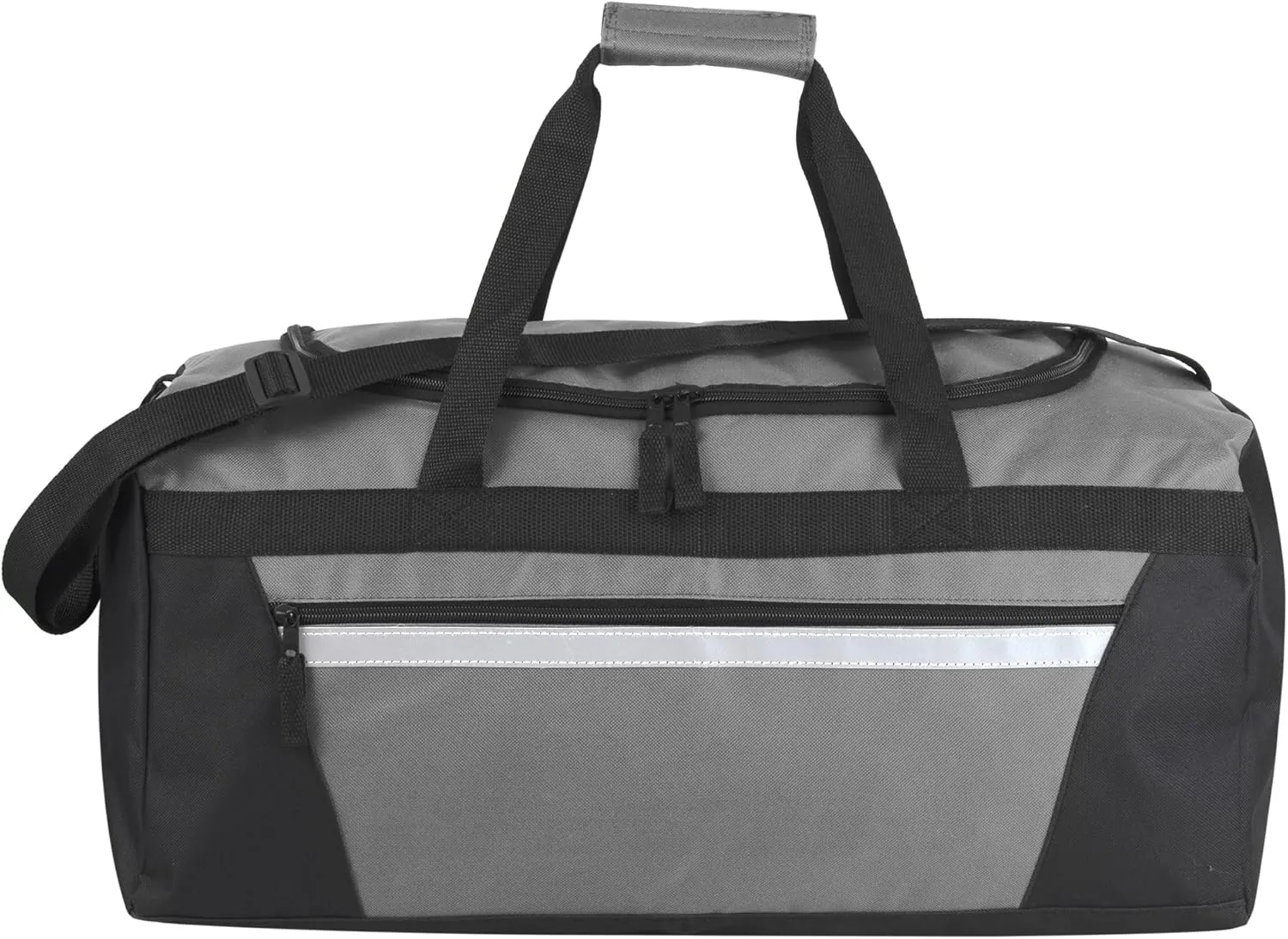 24 Pack Reflective Duffle Bags Bulk for Homeless Adults, Gym, Foster Kids Bulk Duffel Bags Wholesale (Grey Pack)