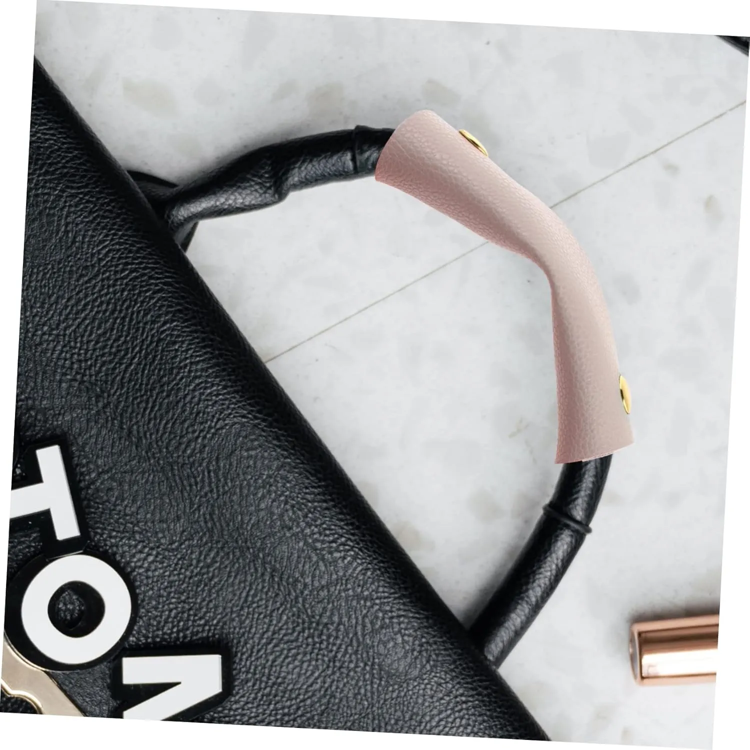 2pcs Pu Leather Handle Grip Bag Handle Wrap for Travel Tote Canvas Shopping Bag Protector