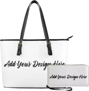 2Pcs Tote Bags Set Saddle Bags Satchel Bags for Women with Shoulder Strap Wallet Women Wristlet