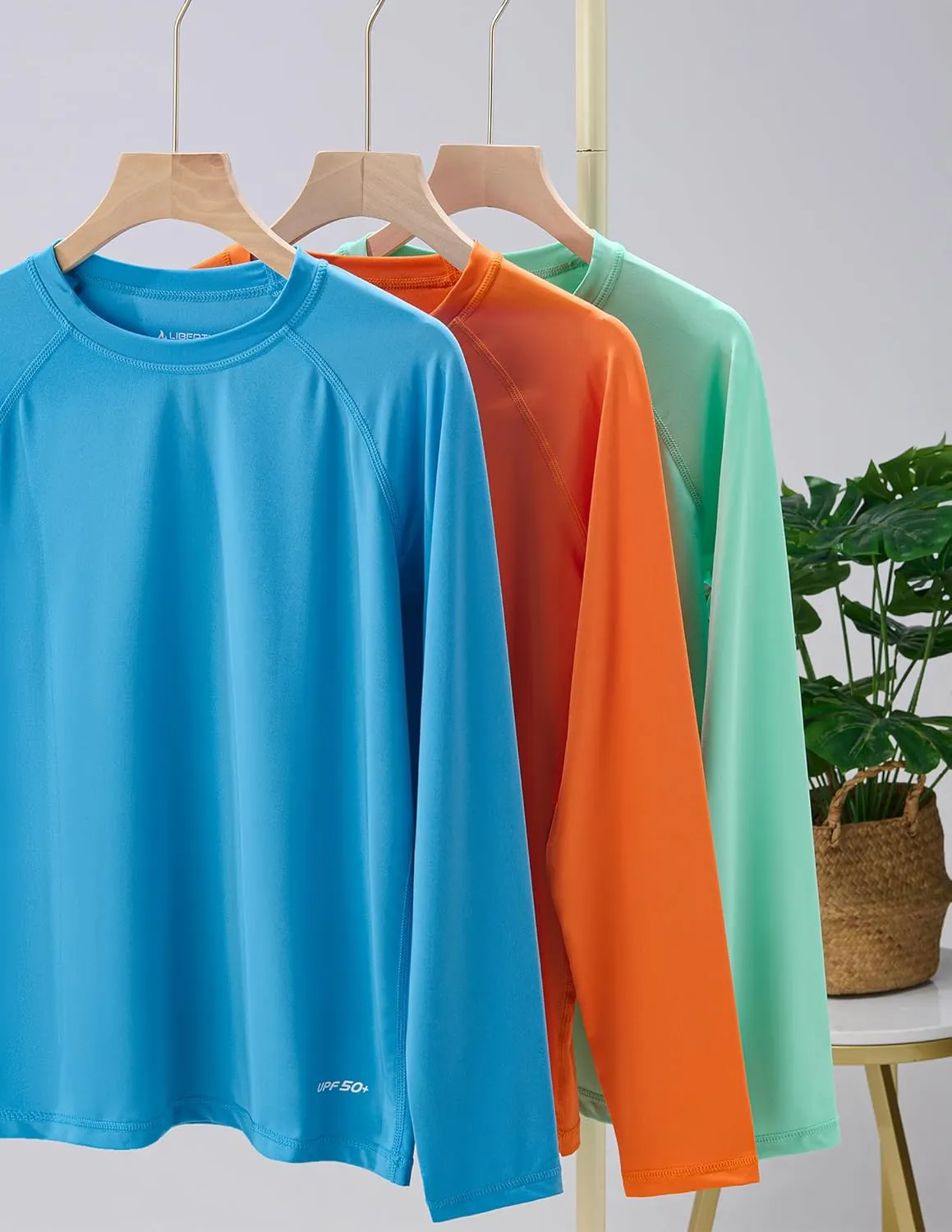 3 Pack Boys' UPF 50  Rash Guard Long Sleeve Swim Shirts, Quick Dry UV Protection Swimwear for Kids
