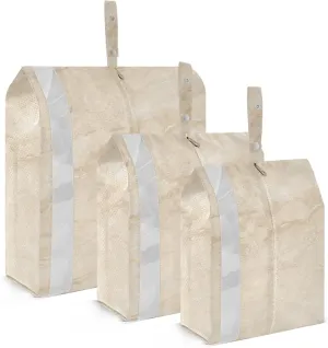 3 Set Travel Packing Cubes For Suitcases, Natural Marble Texture, Stackable, Garment Bag Closet Storage, Luggage Space Saver, Luggages Management Personnel