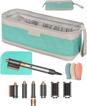 3in1 Hair Tools Travel Bag and Heat Resistant Mat - Hot Tools Travel Bag for Curling Iron, Straighteners - Air wrap Case - Shark Flex Style Case