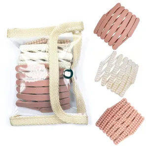 3Pcs 1 Retractable Pocket Headband, No Slip Foldable Hairband with Teeth, Fashion Portable Adjustable Hair Hoop with 1 Plastic Storage Bag for Washing Makeup Travel Outdoor-2Pink1White1Organizer