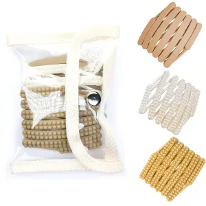 3Pcs 1 Retractable Pocket Headband,No Slip Foldable Hairband with Teeth, Fashion Portable Adjustable Hair Hoop with 1 Plastic Storage Bag for Washing Makeup Travel Outdoor-2Brown1White1Organizer