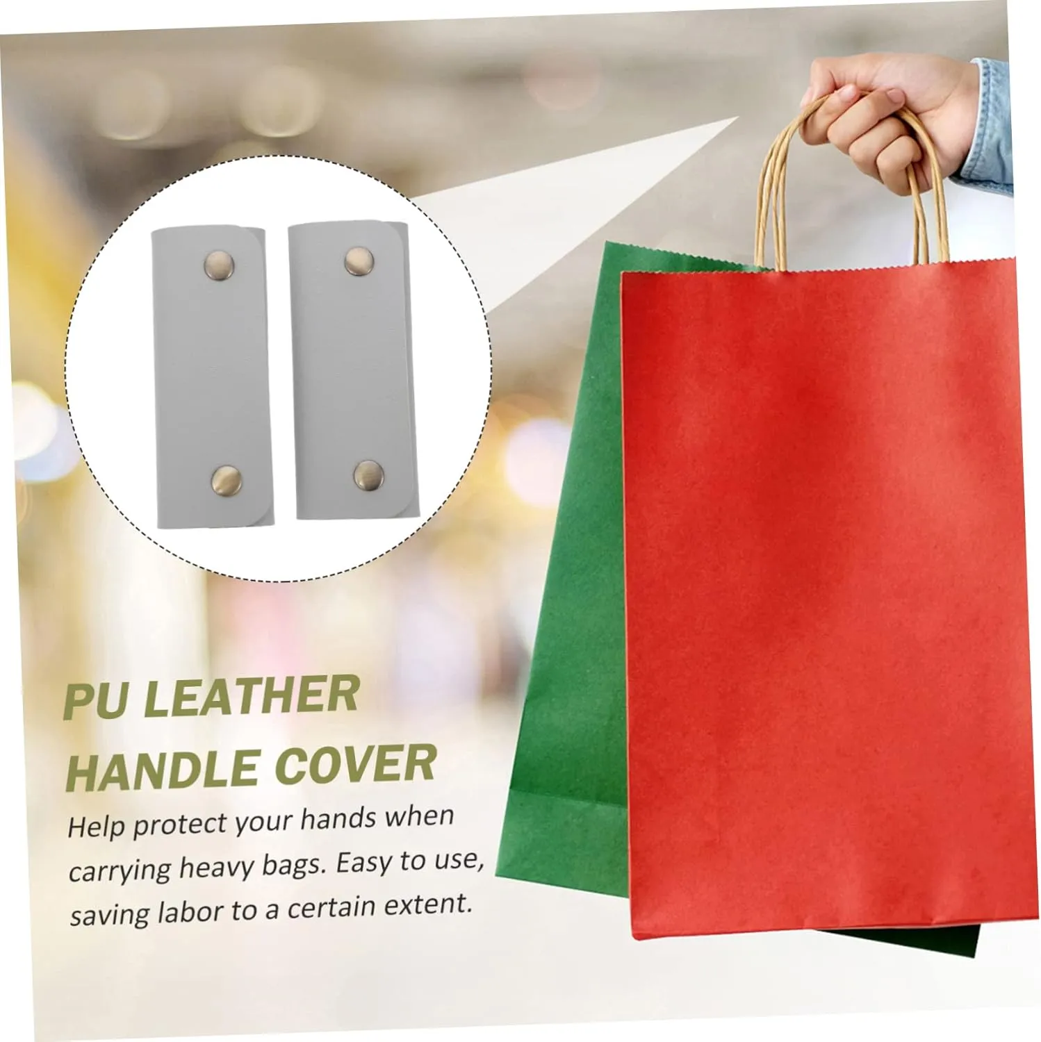 3sets Fashionable Bag Handle Supplies Diy Pu Leather Covers for Handbags Tote Bag Handle Grip Easy Installation 2pcs*3