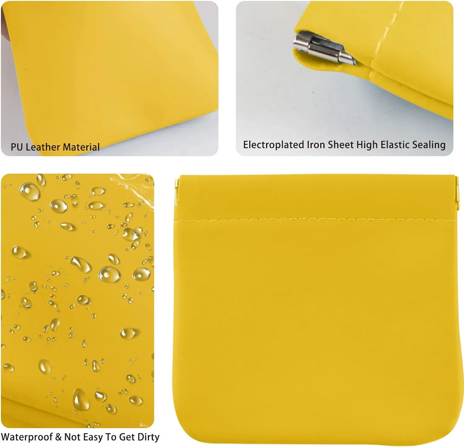 4Pcs Pocket Cosmetic Bag for Purses, Leather Small Makeup Bag Cosmetic Pouch for Women, Portable No Zipper Makeup Pouch Coin Purse Jewelry Pouch Travel Storage for Cosmetics Headphones Jewelry