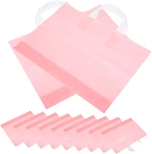 50pcs Pink Plastic Shopping Bags Large Size Dustproof Storage for Women Reusable Tote Bags Suitable for Restaurant Grocery and Clothing Packaging