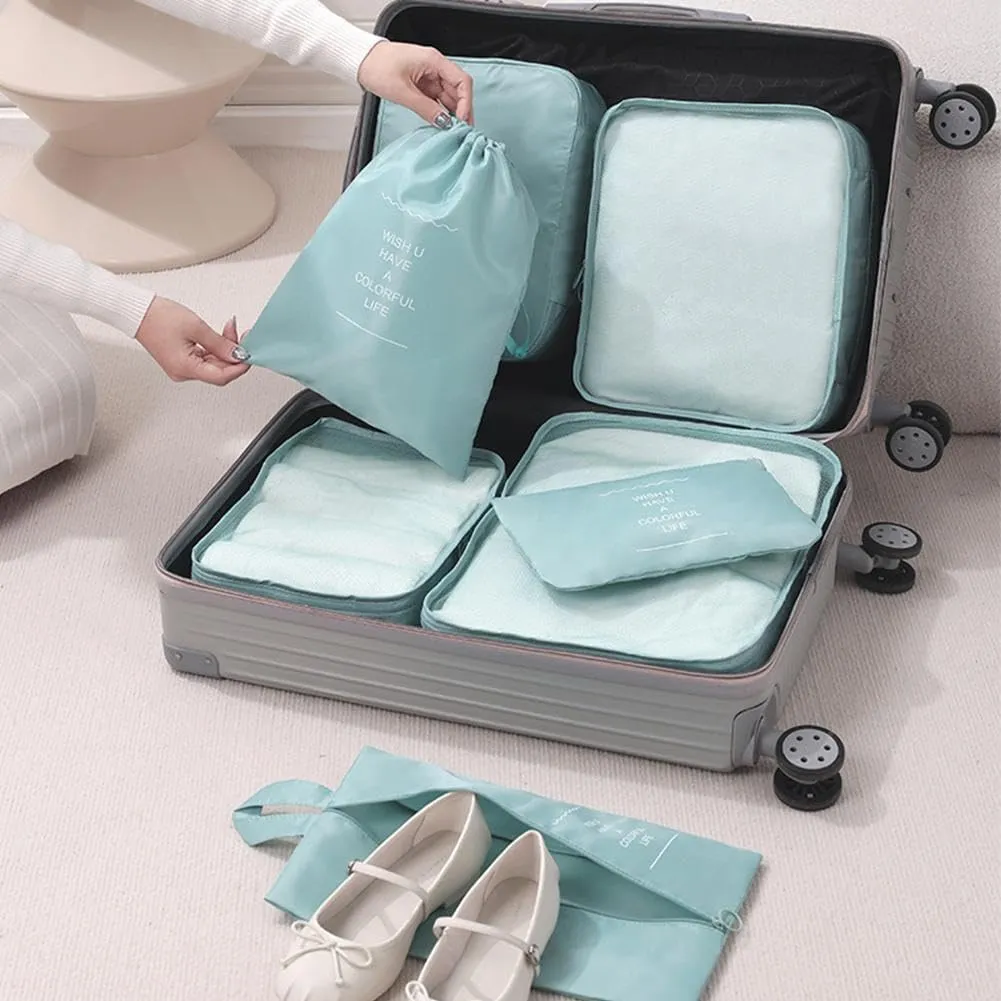 7 Set Packing Cubes for Suitcases, Lightweight Travel Luggage Packing Organizers, Compression Storage Shoe Bag, Clothing Underwear Bag, Packing Cubes for Travel Luggage Organizer Women Men