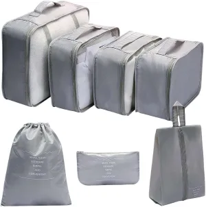 7 Set Packing Cubes for Suitcases, Lightweight Travel Luggage Packing Organizers, Compression Storage Shoe Bag, Clothing Underwear Bag, Packing Cubes for Travel Luggage Organizer Women Men