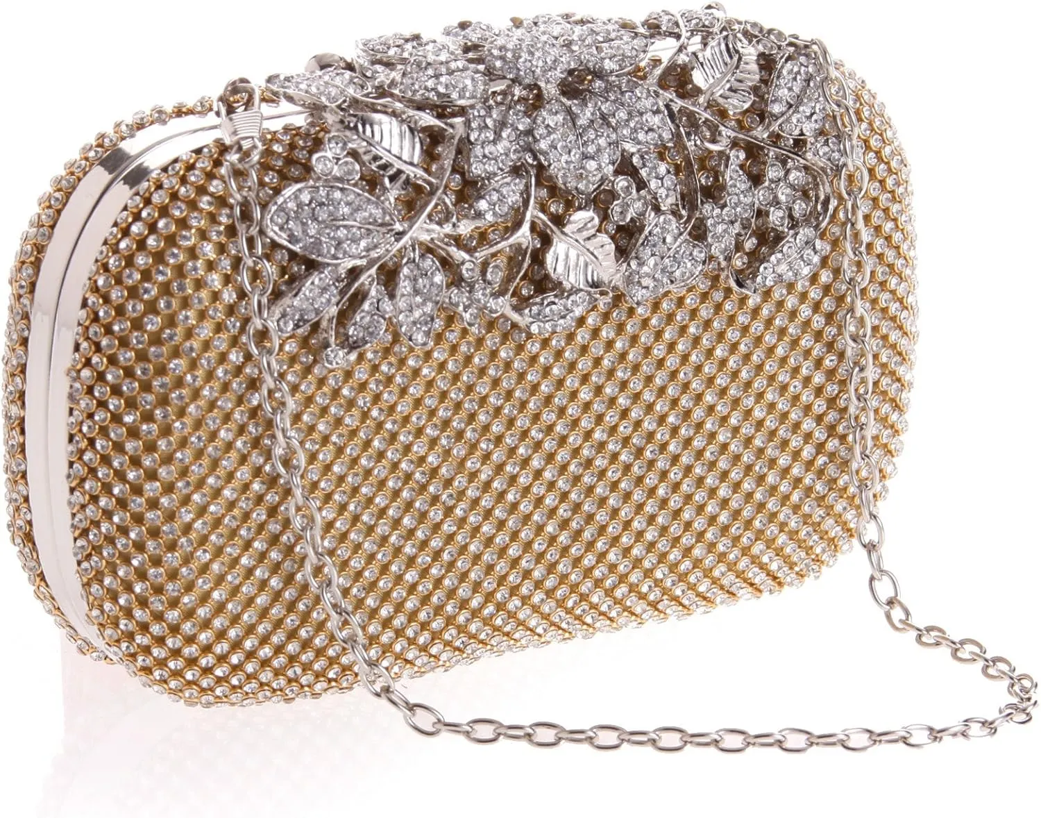 Abbie Home FULL Rhinestone Covered Jewelry Dcor Women's Clutch Crystal Hard Case Evening Handbag