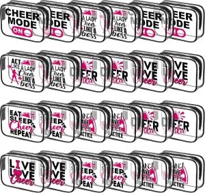 Abbylike 24 Pcs Waterproof Cosmetic Bag 7 x 4.7 x 2.4'' Makeup Bag Cosmetic Toiletry Zipper Pouch Clear Zipper Case for Women(Cheerleaders)