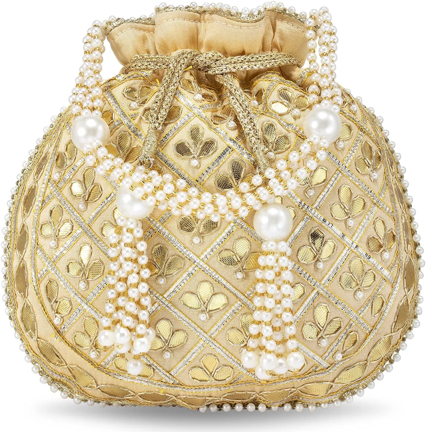 Aheli Embroidered Potli Bag Gift for Women Handmade Ethnic Purse Evening Handbags Stylish Bridal Fashion Clutch Bag