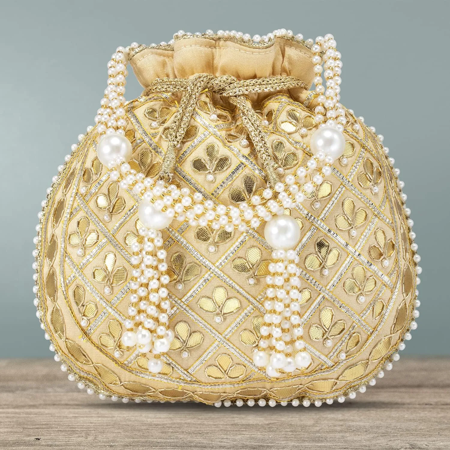 Aheli Embroidered Potli Bag Gift for Women Handmade Ethnic Purse Evening Handbags Stylish Bridal Fashion Clutch Bag