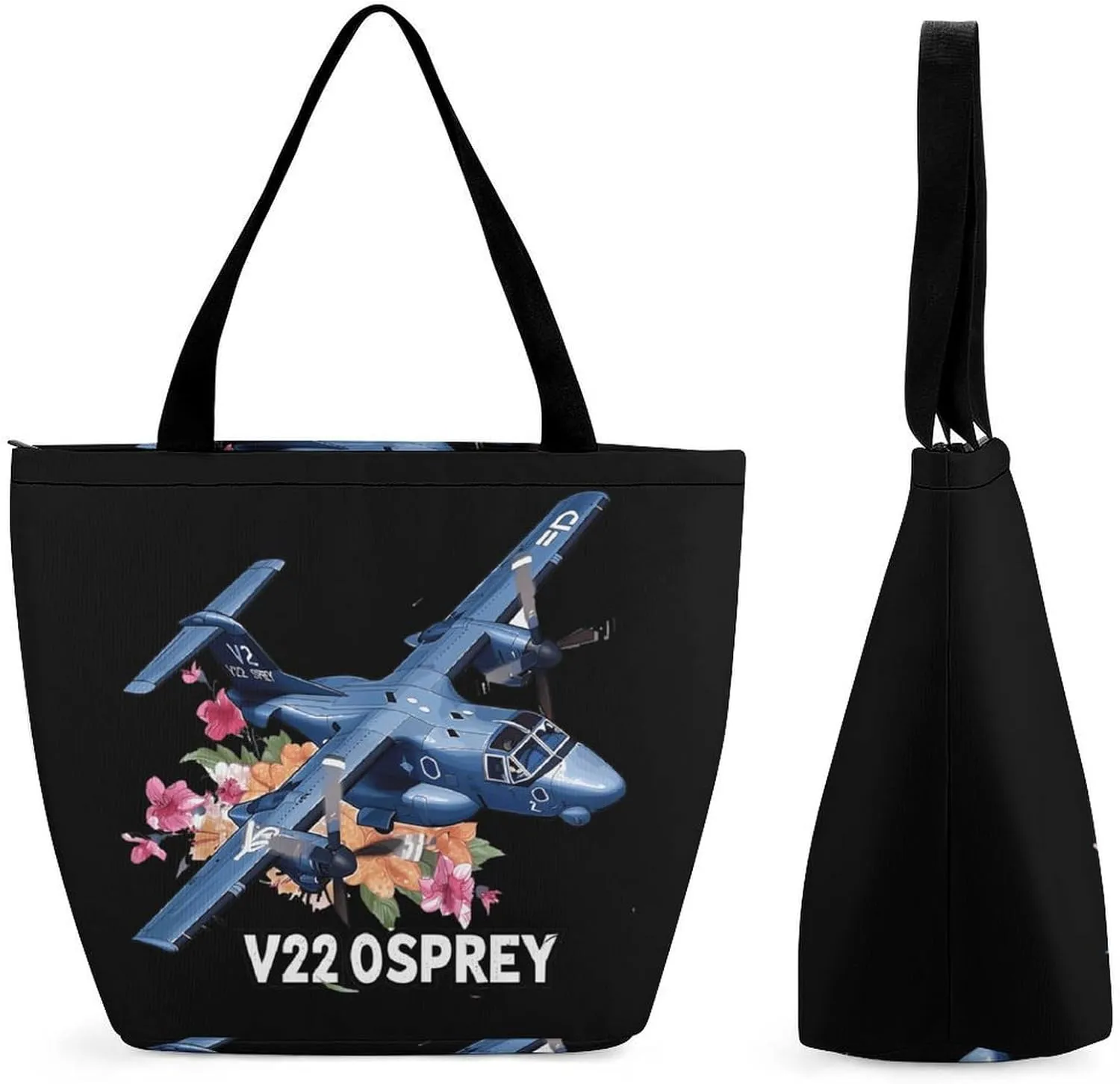 American Airforce Military Aircraft V22 Ospreyes Premium Tote Bag for Women Reusable Beach Shoulder Bag Lightweight Grocery Bags Travel Handbag