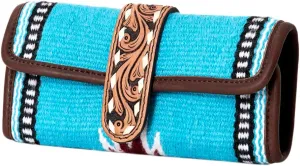 American Darling Jewelry Case Hand Tooled Saddle Blanket Genuine Leather Women Bag Western Handbag Purse