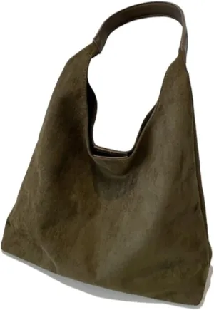 And Winter Vintage Women's Bag Large Capacity Suede Shoulder Bag Solid Color Simple Casual Commuter Bag Retro Handbags