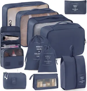 Anjing Packing Cubes 10/11 PCS Travel Luggage Organizers, Travel Essentials, Waterproof Packing Organisers, Luggage Organizer Bags