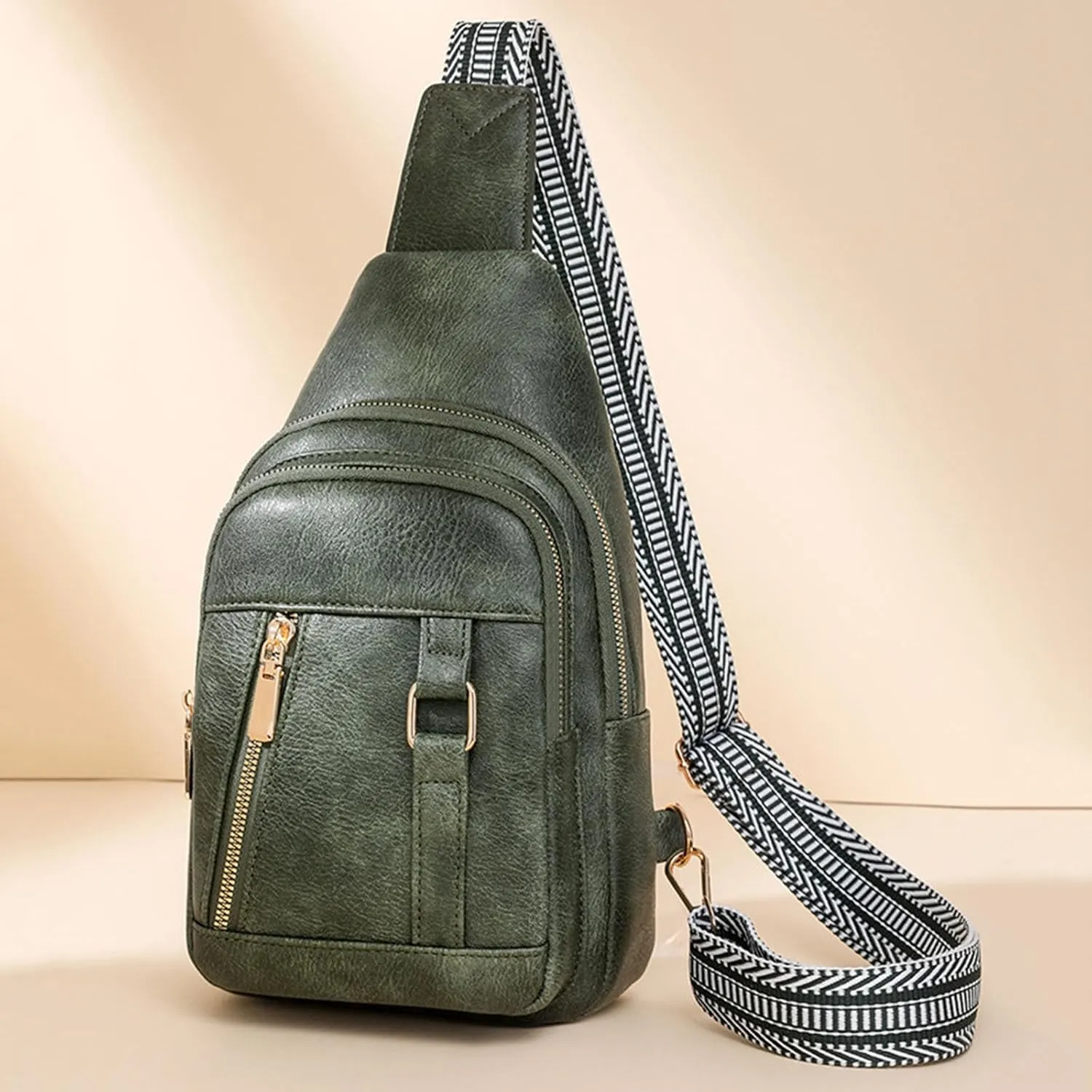 Anti Theft Crossbody Bag for Women Multi Pocket Crossbody Purses Shoulder Handbags Mens Work Backpack(Green)