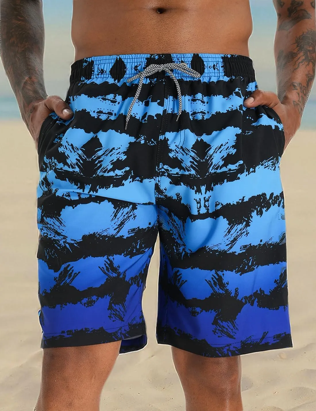APTRO Men's Swim Trunks 9" Quick Dry Swimsuits Beach Bathing Suits Swim Board Shorts Mesh Liner