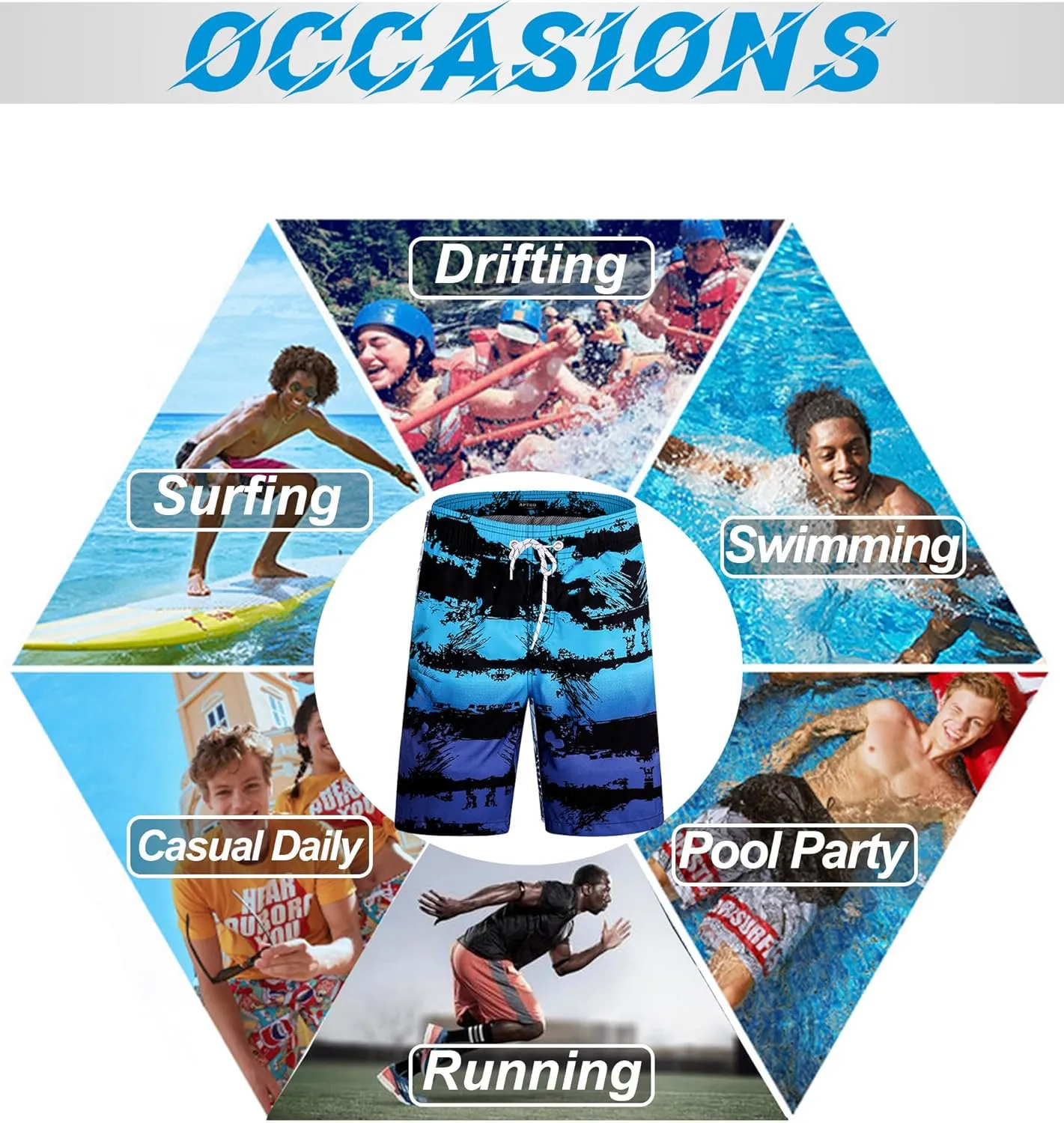 APTRO Men's Swim Trunks 9" Quick Dry Swimsuits Beach Bathing Suits Swim Board Shorts Mesh Liner