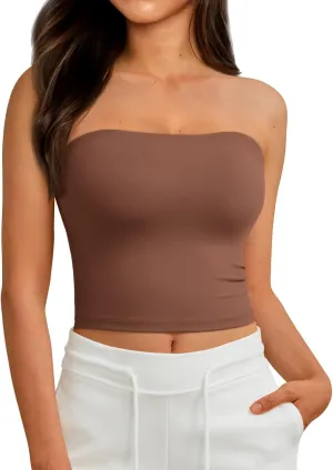 AUTOMET Tube Tops Strapless Crop Tops Basic Backless Sleeveless Bandeau Going Out Cute 2025 Summer Clothes