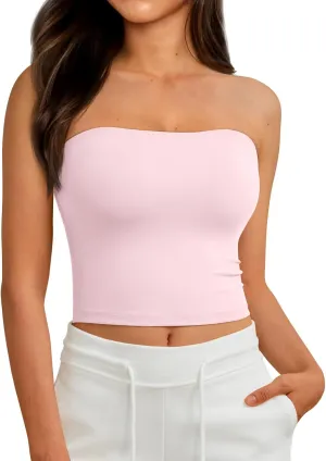 AUTOMET Tube Tops Strapless Crop Tops Basic Backless Sleeveless Bandeau Going Out Cute 2025 Summer Clothes