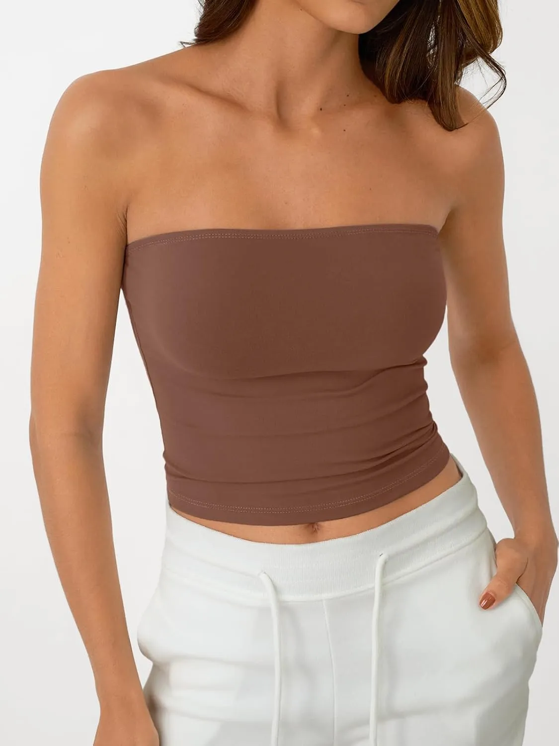 AUTOMET Tube Tops Strapless Crop Tops Basic Backless Sleeveless Bandeau Going Out Cute 2025 Summer Clothes