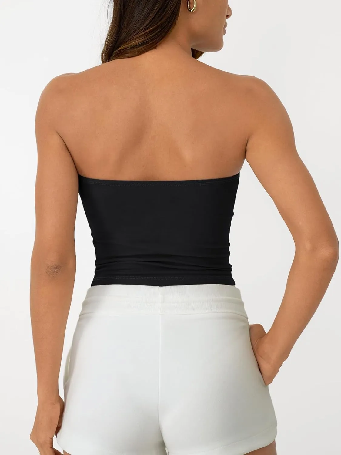 AUTOMET Tube Tops Strapless Crop Tops Basic Backless Sleeveless Bandeau Going Out Cute 2025 Summer Clothes