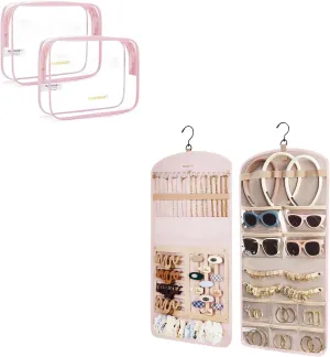 BAGSMART Clear Toiletry Bag Hanging Jewelry Organizer