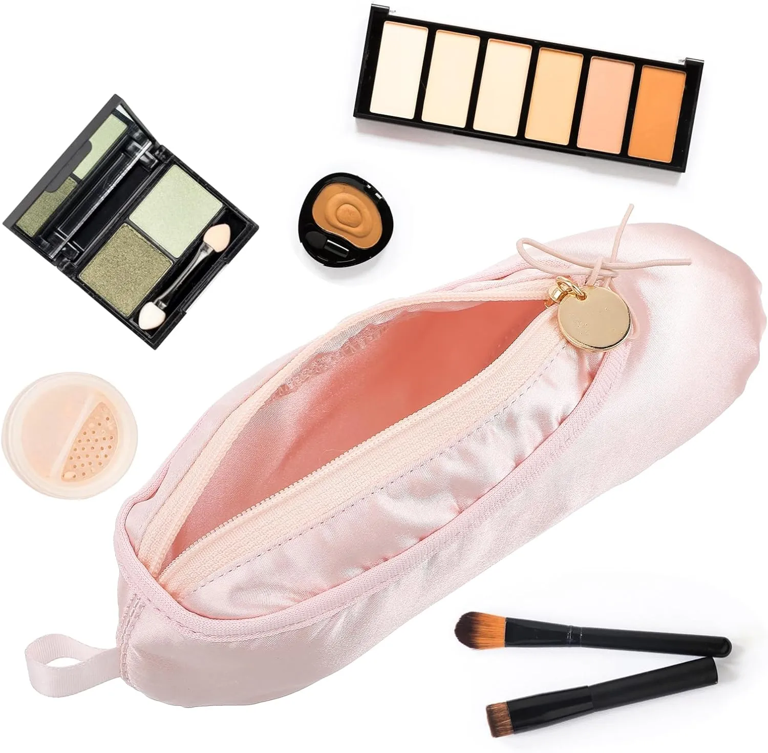 Ballet Shoe Makeup Bag,Ballerina Slipper Make up Pouch Bag,pink Portable Bow Make up Bags Small Cosmetic Bag Mini Makeup Bag Dance Bag for Girls
