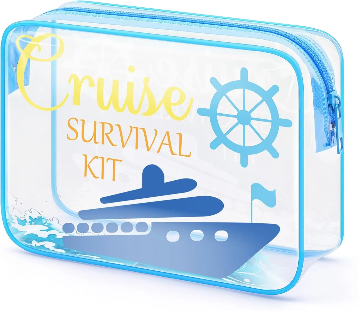 Beach Clear Makeup Bags For Women PVC Cruise Make Up Bag Seaside Travel Pouch Cruise Accessories With Zipper Pouch For Trip Cruise Summer Beach Toiletry Bag For Friend Girls
