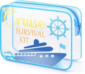 Beach Clear Makeup Bags For Women PVC Cruise Make Up Bag Seaside Travel Pouch Cruise Accessories With Zipper Pouch For Trip Cruise Summer Beach Toiletry Bag For Friend Girls