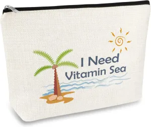 Beach Makeup Bags Gifts Beach Lover Gifts Girls Weekend Travel Make Up Pouch Beach Party Gift Beach Themed Gifts Birthday Christmas Graduation Gift for Women Friends Cosmetic Bag Funny Vacation Gifts