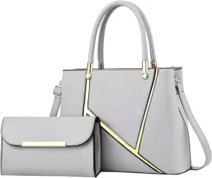 Beach Tote Bag 4 Packet Leather Solid Color Handbags Shoulder Bags Crossbody Hobo Bags Card Purse Work Travel Essential T