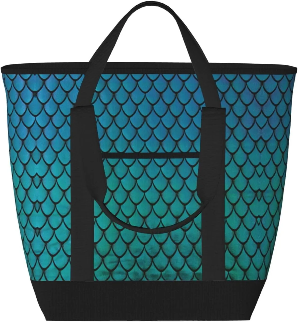 blue fish scale Women's tote bags and reusable women's beach bags are suitable for travel insulation and cooling bags.