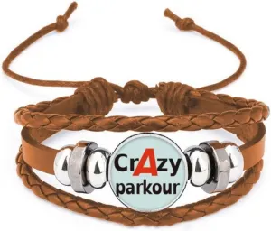 Brief Best Cool Crazy Parkour X-Sports Bracelet Wristband Leather Jewelry Ornament