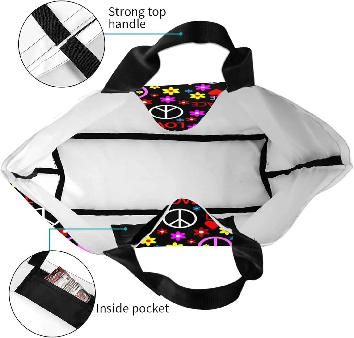 Bright Mushrooms Women's Tote Bag Large Capacity Single Shoulder Bags Handbag for Shopping Work