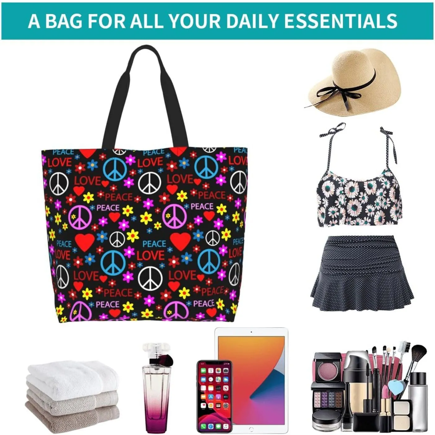 Bright Mushrooms Women's Tote Bag Large Capacity Single Shoulder Bags Handbag for Shopping Work