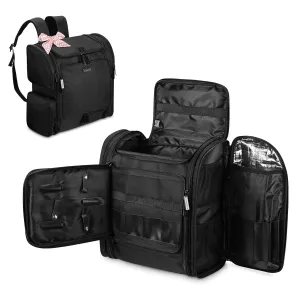 BYOOTIQUE Hairstylist Traveling Bag Hair Tools Travel Backpack Barber Travel Bag Cosmetology Bag Hairdresser Bag for Barber Styling Tools Curling Iron Hair Straightener Salon Barber Shop, Black