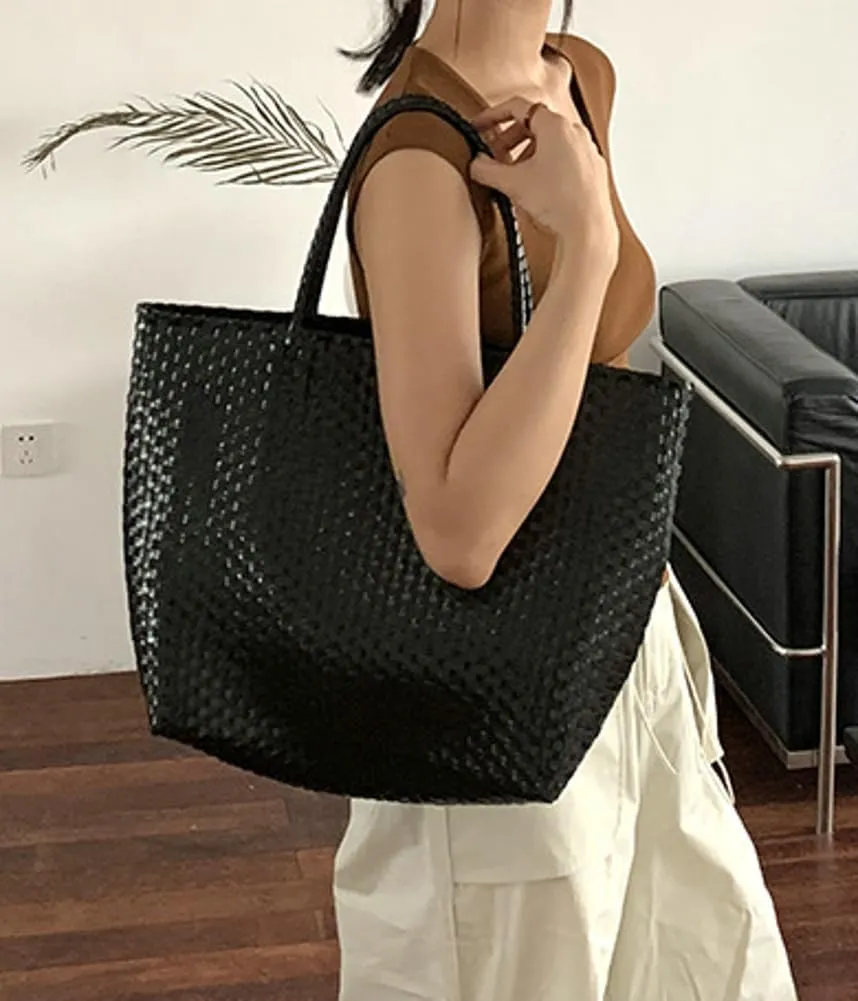 Caistre Woven Jelly Bag for Women Summer PVC Hobo Handbag 2025 Washable Totes Beach Bag for Shopping Beach 2025