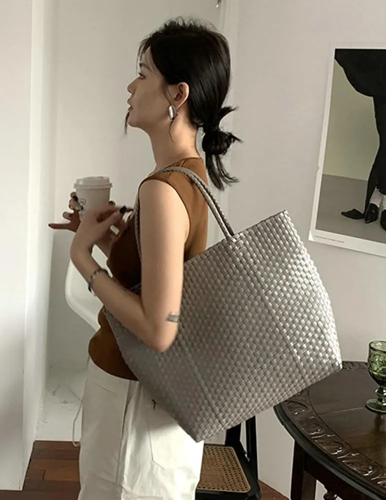 Caistre Woven Jelly Bag for Women Summer PVC Hobo Handbag 2025 Washable Totes Beach Bag for Shopping Beach 2025