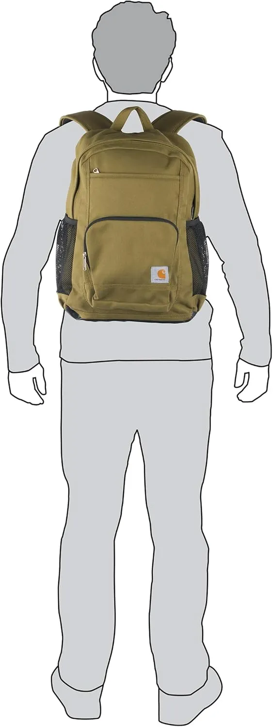 Carhartt 23L Single-Compartment Backpack, Durable Pack with Laptop Sleeve and Duravax Abrasion Resistant Base, Black, One Size
