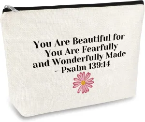 Christian Gifts for Women Makeup Bag Inspirational Religious Gifts for Her Cosmetic Bag Best Friend Mom Daughter Sister Boss Faith Encouragement Gift Easter Prayer Bible Verse Gift Travel Pouch